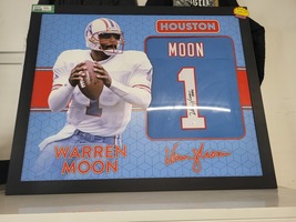 Warren Moon houston oilers signed framed jersey beckett